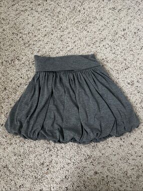 Joe Benbasset Gray Circle Skirt with Bubble Hem